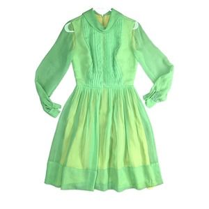 Vintage Mod Space Age Green Dress Size S